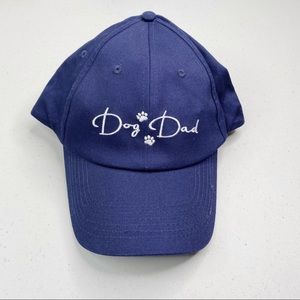 Dog Dad Hat Navy Velcro Back Paws White Doggy